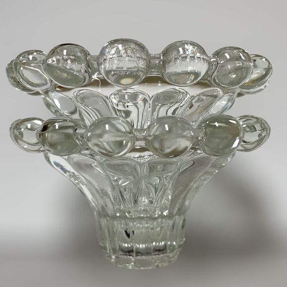 Vintage Anchor Hocking Clear Glass Berwick- Boopie Candlestick Set - Picture 11 of 15